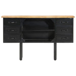 Komoda, 110X30X65 Cm, Lite Surowe Drewno Mango I Stal