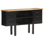 Komoda, 110X30X65 Cm, Lite Surowe Drewno Mango I Stal