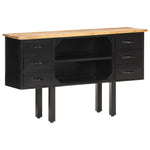 Komoda, 110X30X65 Cm, Lite Surowe Drewno Mango I Stal