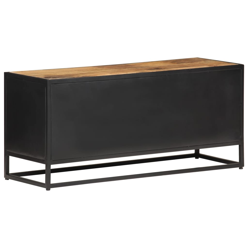 Szafka Pod Tv, 90X30X40 Cm, Drewno Mango I Naturalna Trzcina