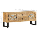 Szafka Pod Telewizor, 110X30X45 Cm, Surowe Drewno Mango