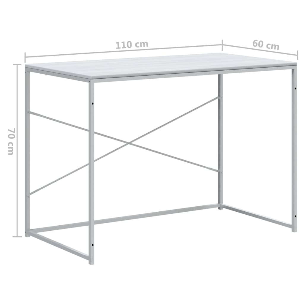 Biurko Komputerowe, Białe 110X60X70 Cm, Materiał Drewnopochodny