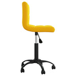Obrotowe Krzesło Stołowe, Musztardowe, Obite Aksamitem