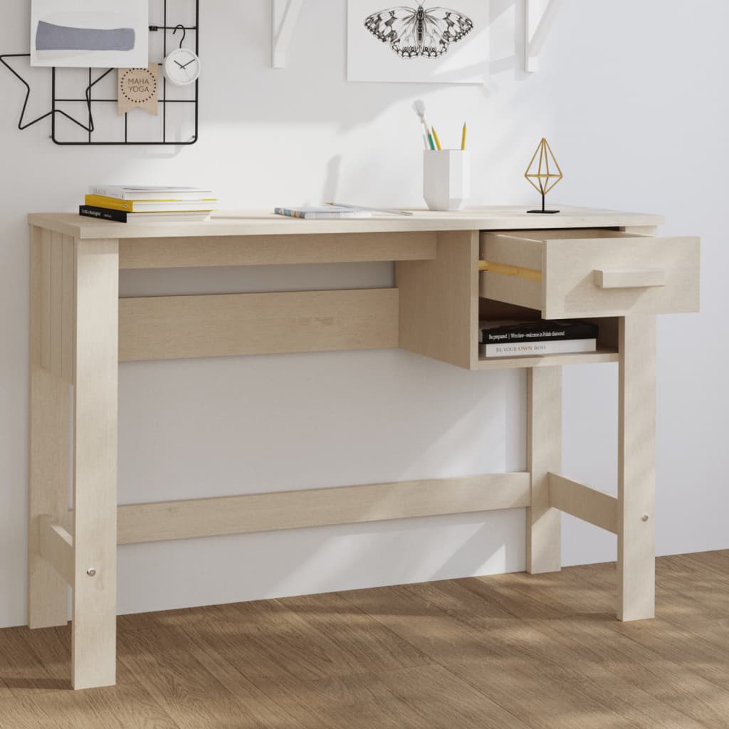 Biurko Hamar, , 110X40X75 Cm, Lite Drewno Sosnowe