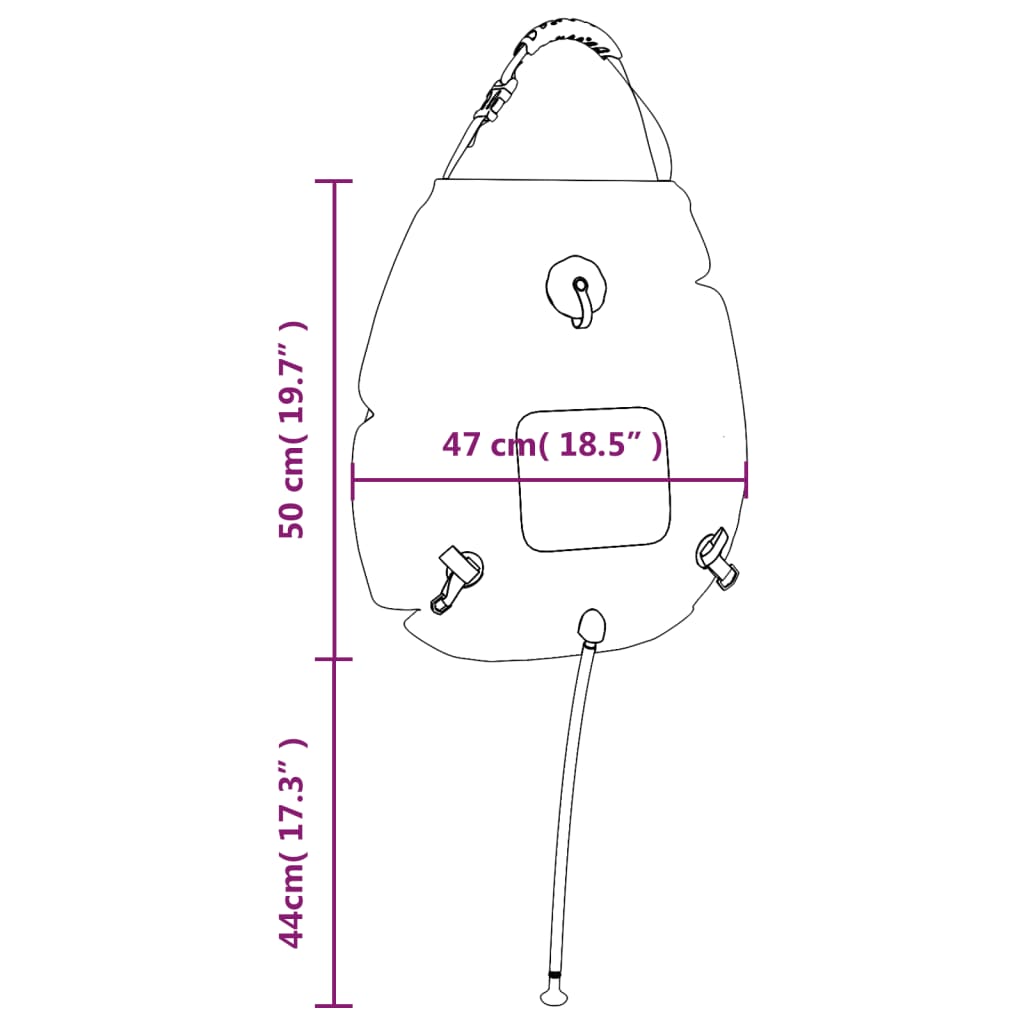 Prysznic Turystyczny, Niebieski, 20 L, Pvc