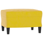 Fotel Z Podnóżkiem, Żółty, 60 Cm, Aksamit