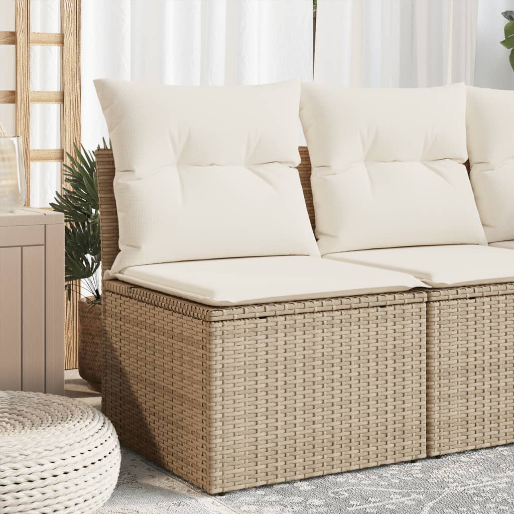 Sofa Ogrodowa Z Poduszkami, 2-Osobowa, Czarna, Polirattan
