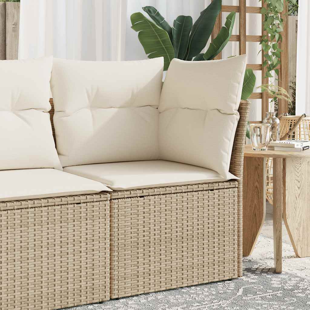 Sofa Ogrodowa Z Poduszkami, 2-Osobowa, Czarna, Polirattan