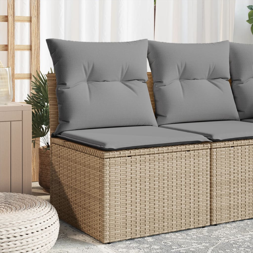 Sofa Ogrodowa Z Poduszkami, 2-Osobowa, Czarna, Polirattan