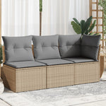 Sofa Ogrodowa Z Poduszkami, 2-Osobowa, Czarna, Polirattan