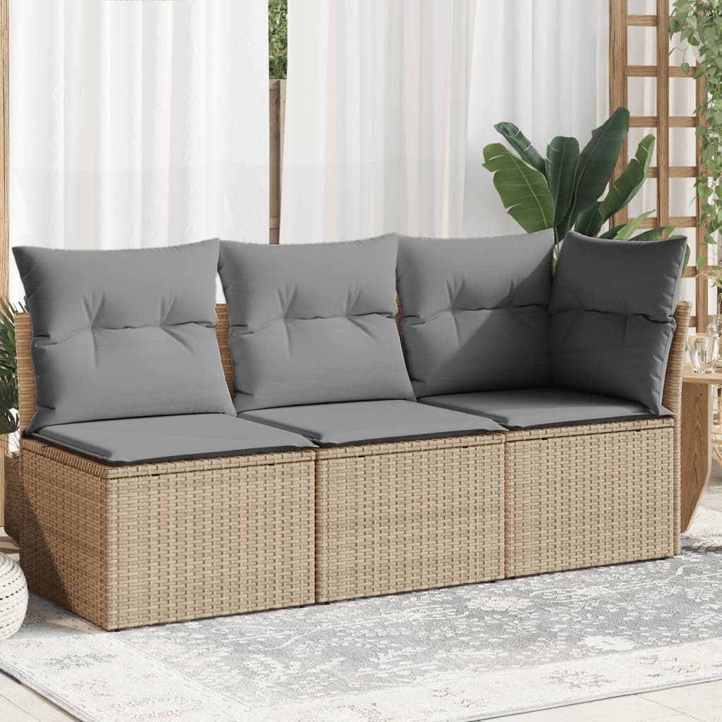 Sofa Ogrodowa Z Poduszkami, 2-Osobowa, Czarna, Polirattan
