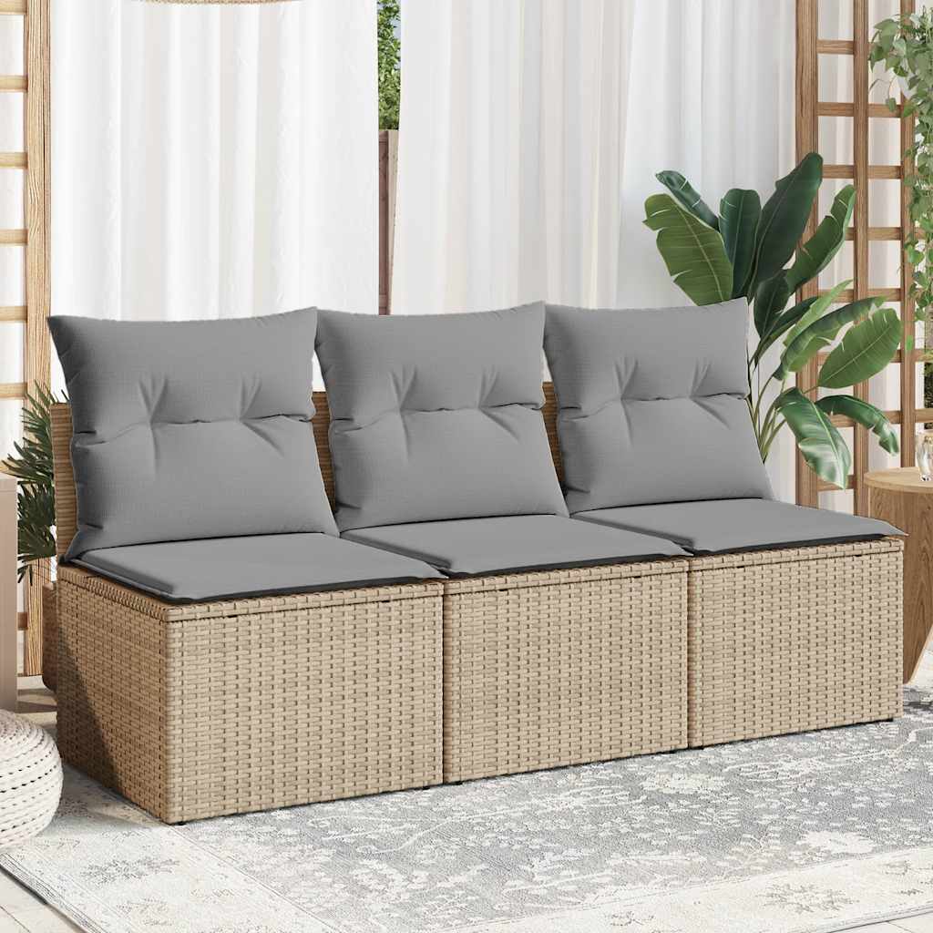 Sofa Ogrodowa Z Poduszkami, 2-Osobowa, Czarna, Polirattan