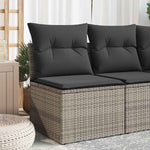 Sofa Ogrodowa Z Poduszkami, 2-Osobowa, Czarna, Polirattan