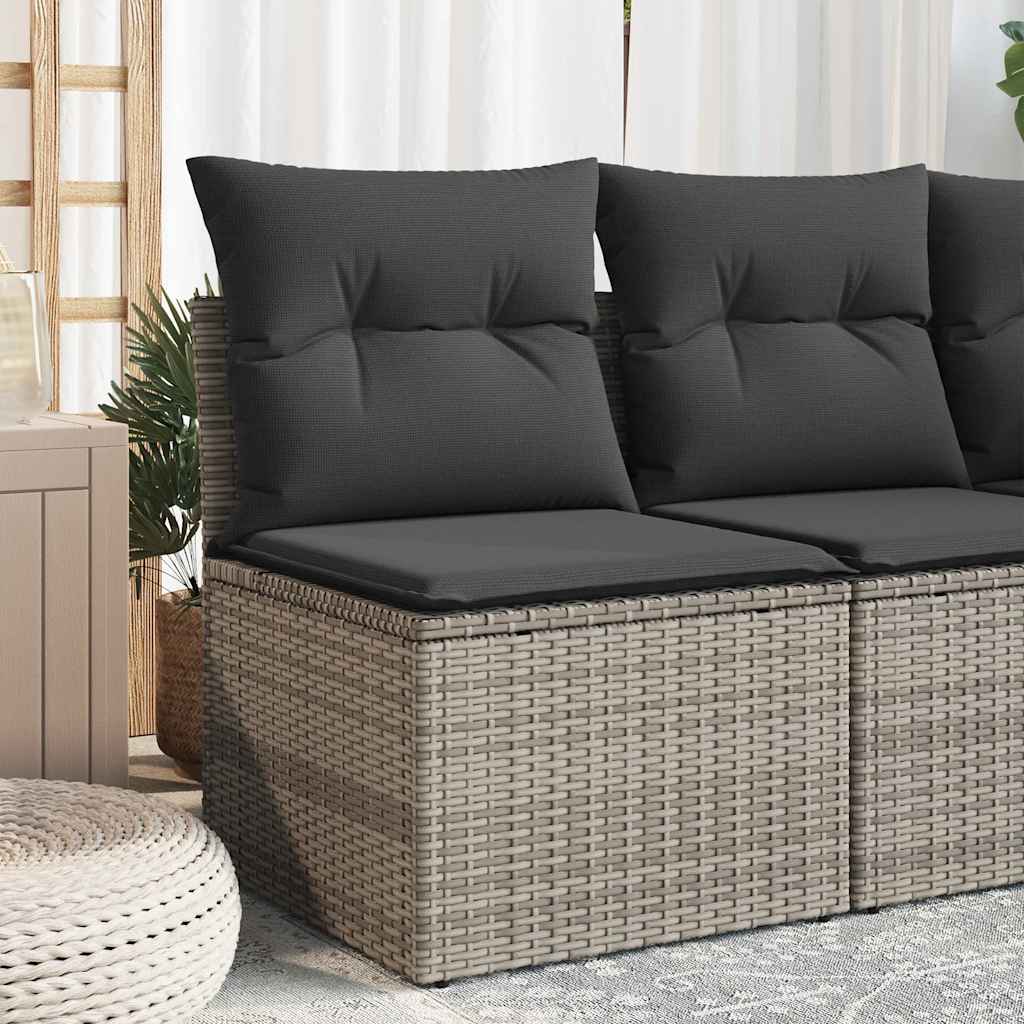 Sofa Ogrodowa Z Poduszkami, 2-Osobowa, Czarna, Polirattan