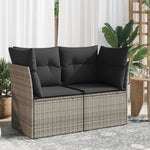 Sofa Ogrodowa Z Poduszkami, 2-Osobowa, Czarna, Polirattan