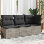 Sofa Ogrodowa Z Poduszkami, 2-Osobowa, Czarna, Polirattan