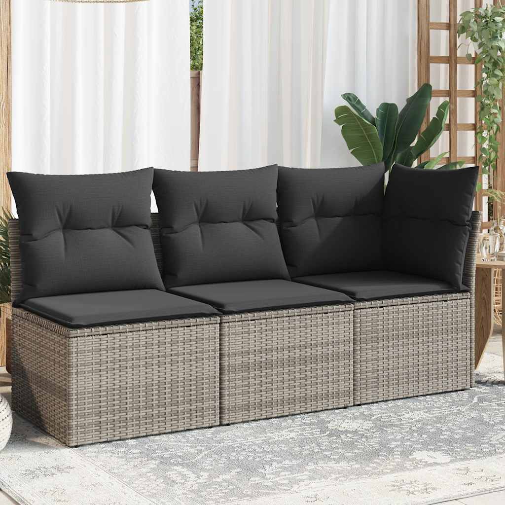 Sofa Ogrodowa Z Poduszkami, 2-Osobowa, Czarna, Polirattan
