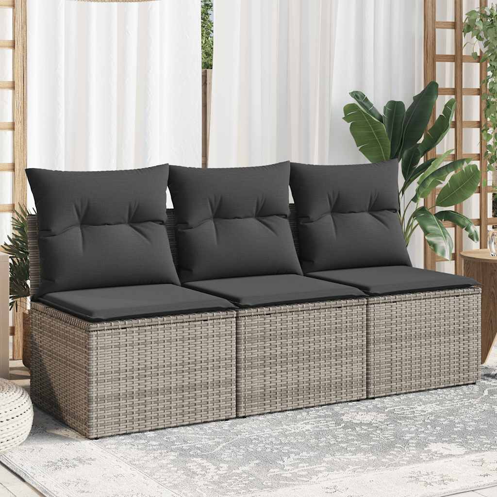 Sofa Ogrodowa Z Poduszkami, 2-Osobowa, Czarna, Polirattan