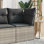 Sofa Ogrodowa Z Poduszkami, 2-Osobowa, Czarna, Polirattan