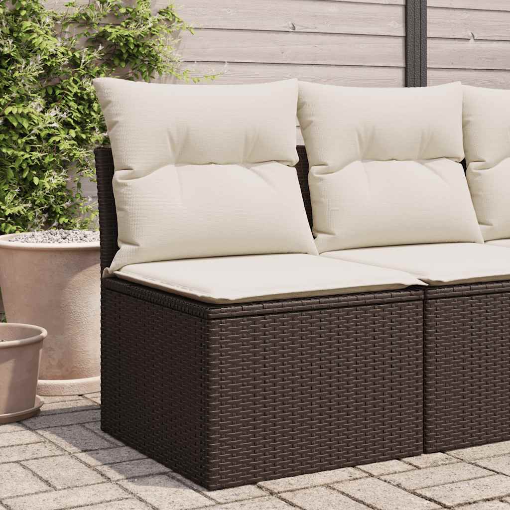 Sofa Ogrodowa Z Poduszkami, 2-Osobowa, Czarna, Polirattan