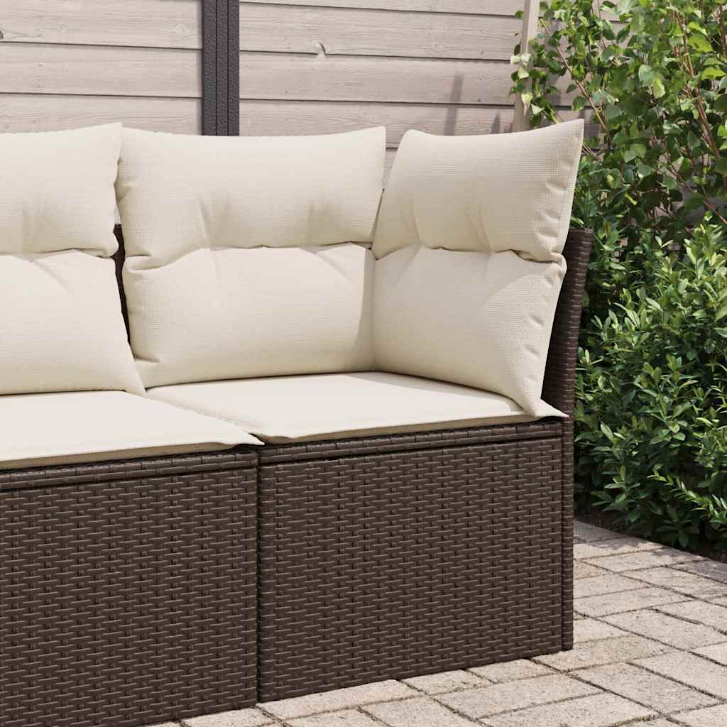 Sofa Ogrodowa Z Poduszkami, 2-Osobowa, Czarna, Polirattan