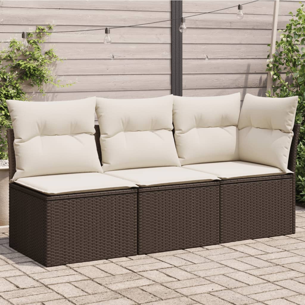 Sofa Ogrodowa Z Poduszkami, 2-Osobowa, Czarna, Polirattan