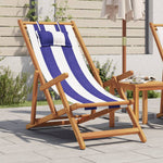 Składane Krzesło Plażowe, Beżowe, Drewno Eukaliptusa I Tkanina