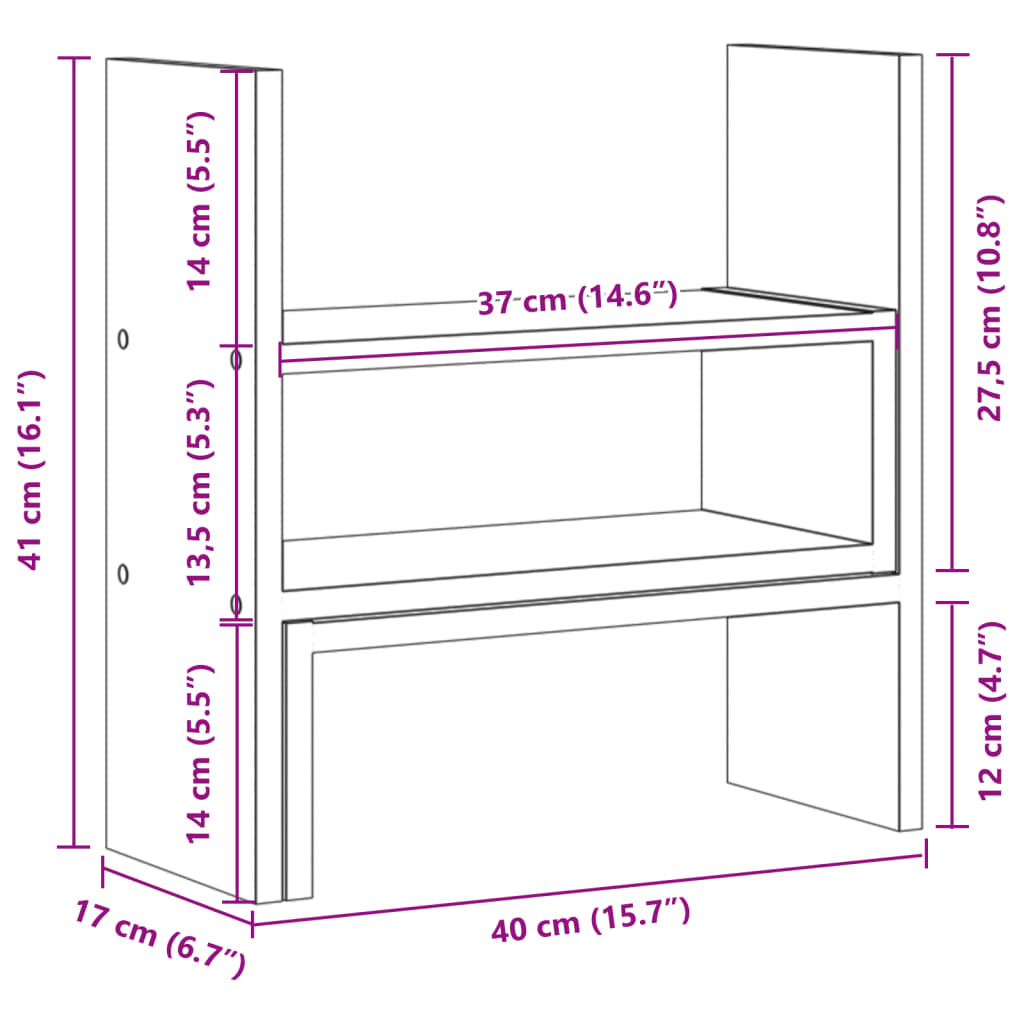 Organizer Na Biurko, Regulowany, , 40X17X41 Cm