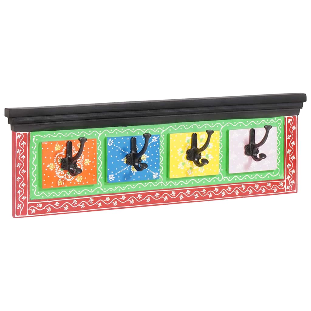 Wieszak Na Płaszcze Czarny 80 X 25 X 2 Cm Drewno Z Mango