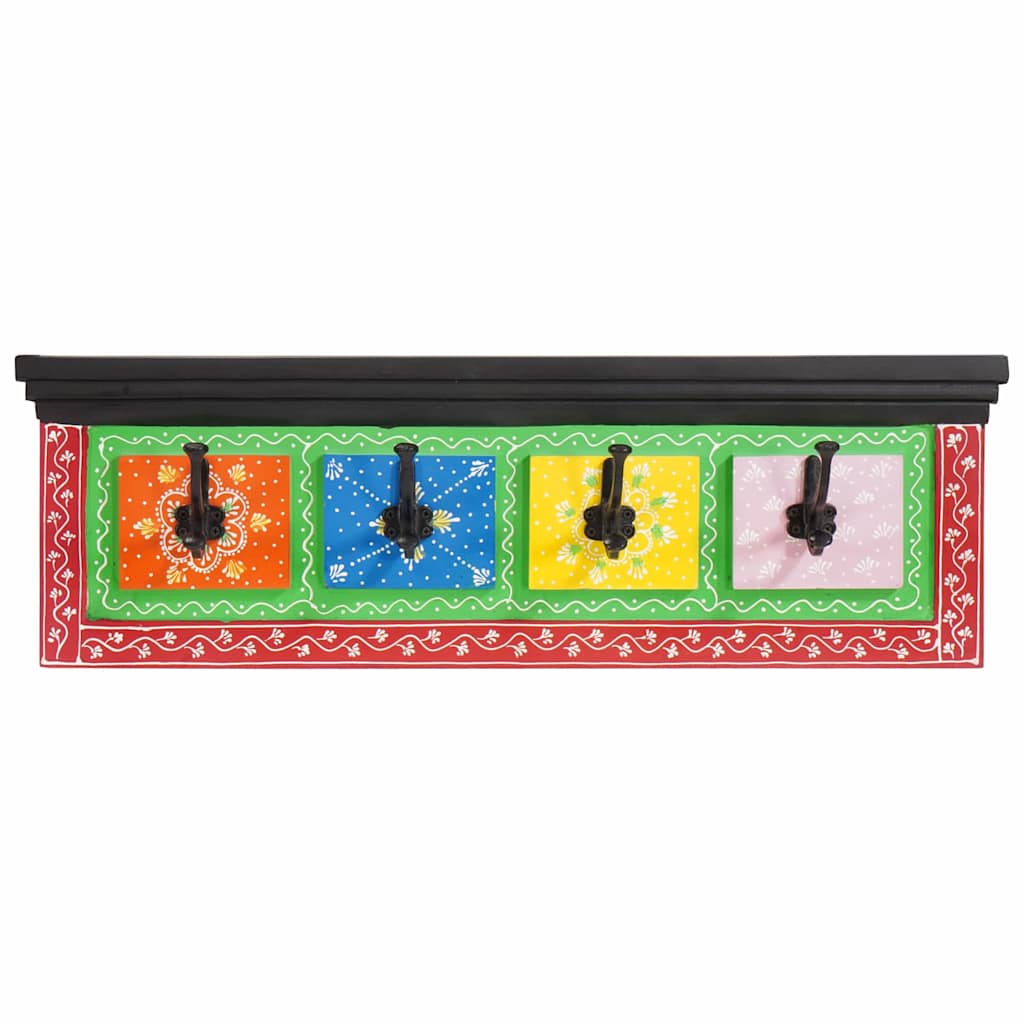 Wieszak Na Płaszcze Czarny 80 X 25 X 2 Cm Drewno Z Mango