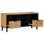 Szafka Rtv Brązowa 100X33X46 Cm Drewno Lite Mango