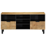 Szafka Rtv Brązowa 100X33X46 Cm Drewno Lite Mango