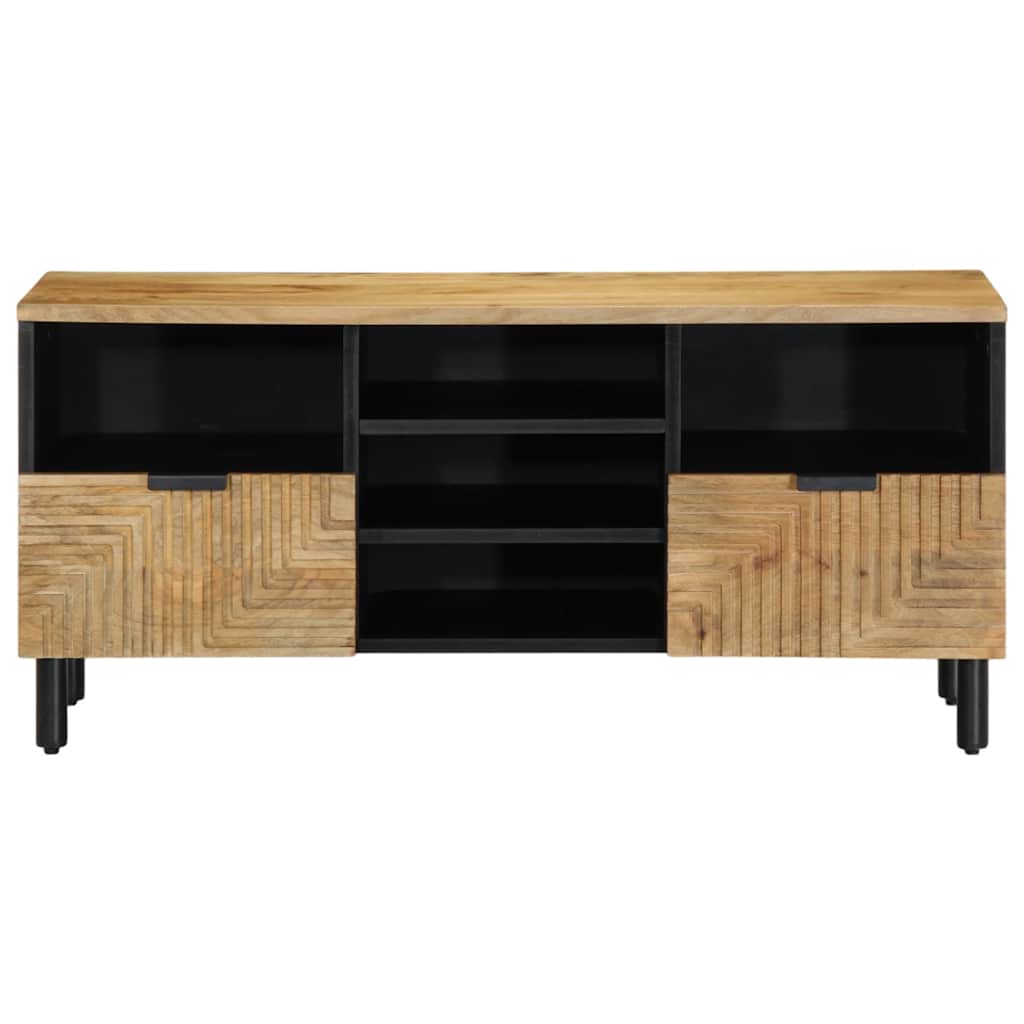Szafka Rtv Brązowa 100X33X46 Cm Drewno Lite Mango