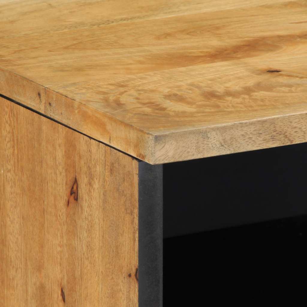 Szafka Rtv Brązowa 100X33X46 Cm Drewno Lite Mango