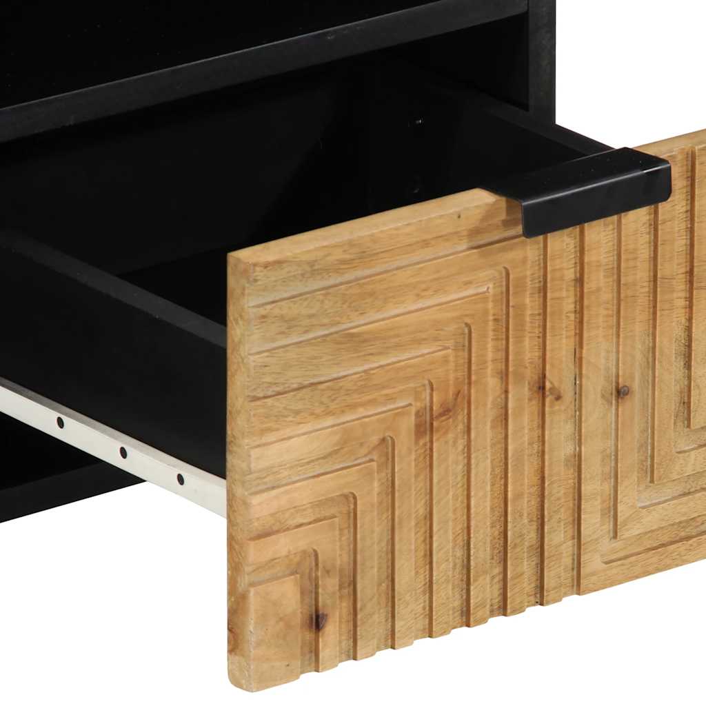 Szafka Rtv Brązowa 100X33X46 Cm Drewno Lite Mango