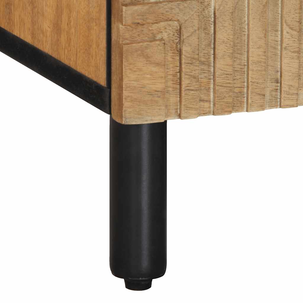 Szafka Rtv Brązowa 100X33X46 Cm Drewno Lite Mango