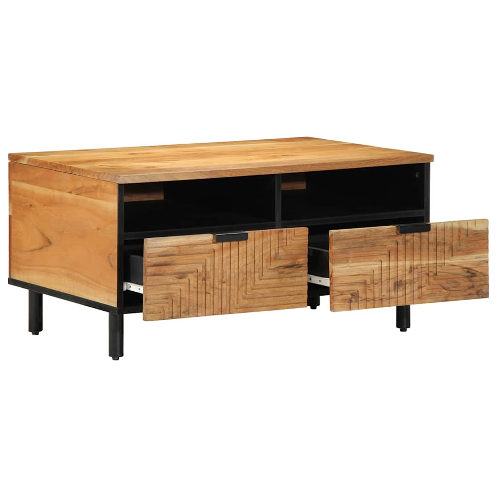 Stolik Kawowy Brązowy 80 X 54 X 40 Cm Lite Drewno Akacji