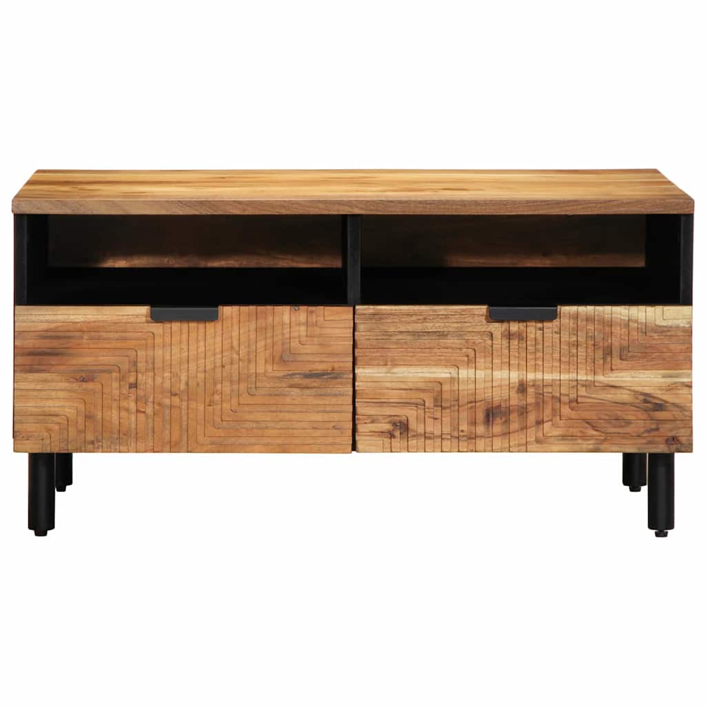 Stolik Kawowy Brązowy 80 X 54 X 40 Cm Lite Drewno Akacji