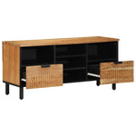 Szafka Rtv Brązowa 100X33X46 Cm Drewno Lite Mango