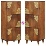 Highboard Z Półką Brązowy 40 X 33 X 110 Cm Drewno Z Mango