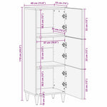 Highboard Z Półką Brązowy 40 X 33 X 110 Cm Drewno Z Mango