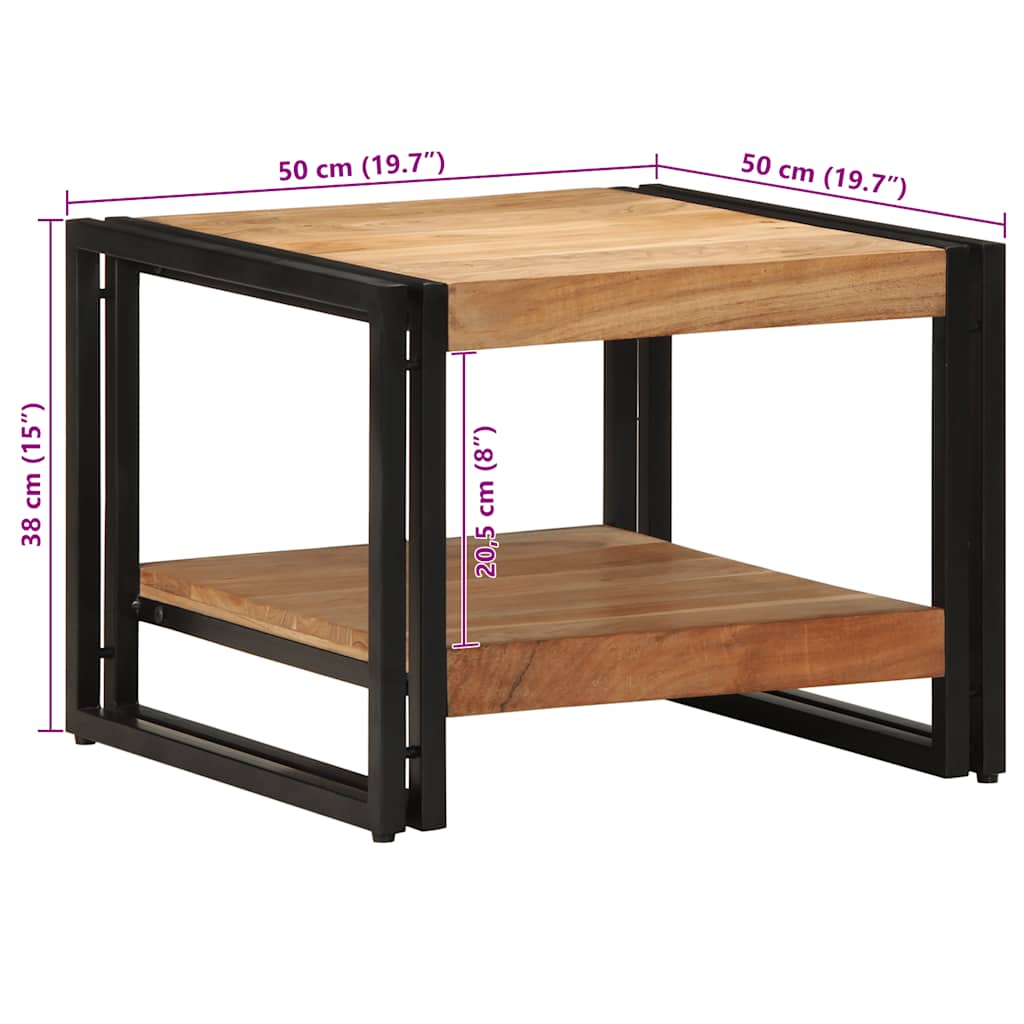 Stolik Kawowy 50X50X38 Cm Drewno Lite Akacja