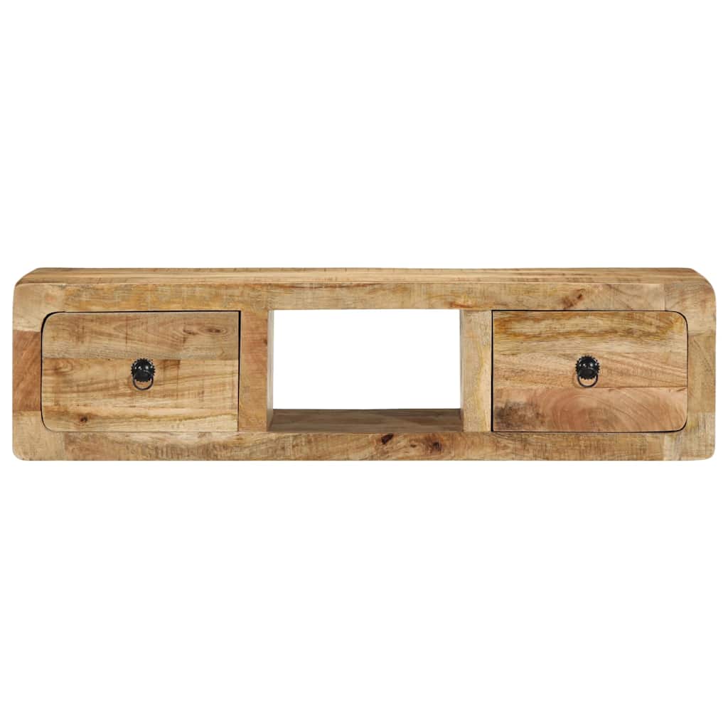 Szafka Ścienna Pod Tv 100X32X25 Cm Drewno Lite, Surowe, Mango