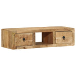 Szafka Ścienna Pod Tv 100X32X25 Cm Drewno Lite, Surowe, Mango