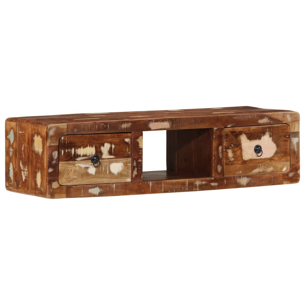 Szafka Ścienna Pod Tv 100X32X25 Cm Drewno Lite, Surowe, Mango