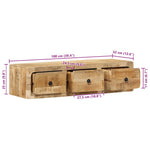 Szafka Ścienna Pod Tv 100X32X25 Cm Drewno Lite, Surowe, Mango
