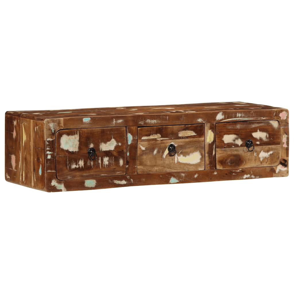 Szafka Ścienna Pod Tv 100X32X25 Cm Drewno Lite, Surowe, Mango