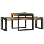 Stolik Kawowy 2 Pcs Brązowy 48 X 40 X 40 Cm Drewno Z Mango
