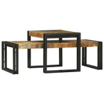Stolik Kawowy 2 Pcs Brązowy 48 X 40 X 40 Cm Drewno Z Mango