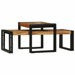 Stolik Kawowy 2 Pcs Brązowy 48 X 40 X 40 Cm Drewno Z Mango